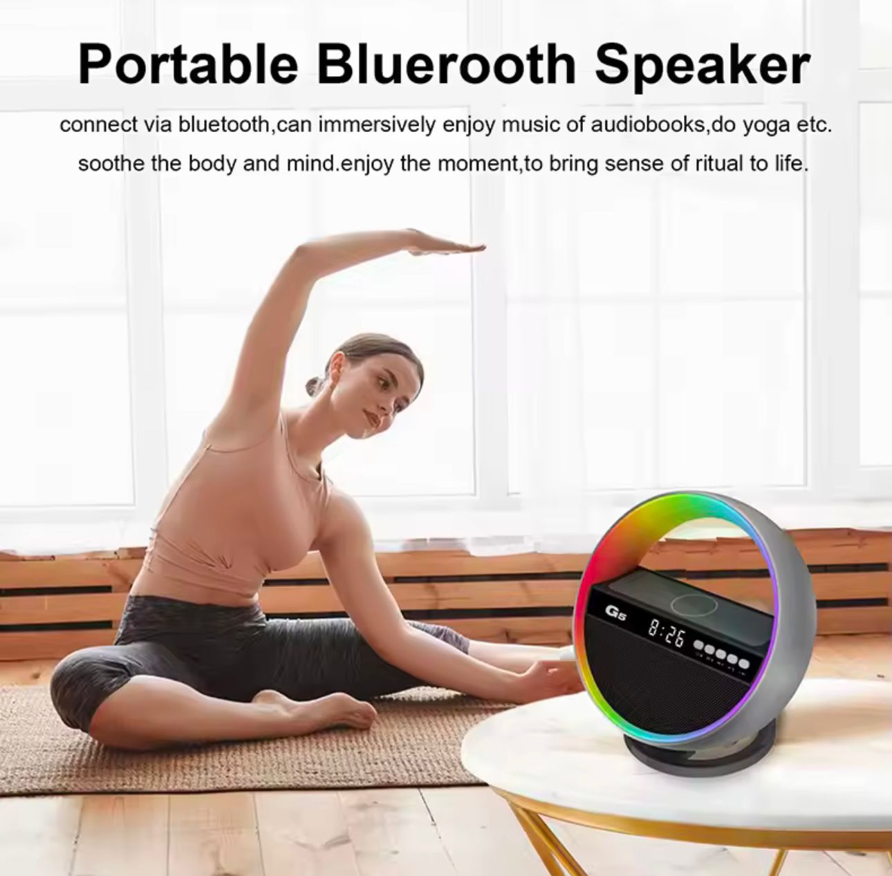 Fast Wireless Charging with 15W G Lamp Bluetooth Speaker & Alarm Clock