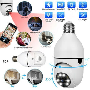 1080P Full HD WiFi Smart CCTV Camera – Wireless Home Security Bulb Socket Camera 🔥