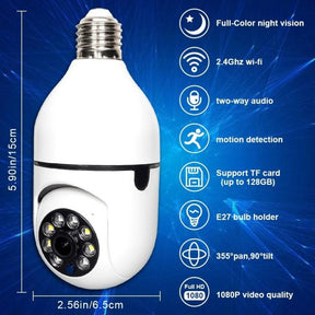 1080P Full HD WiFi Smart CCTV Camera – Wireless Home Security Bulb Socket Camera 🔥