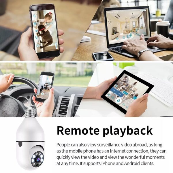 1080P Full HD WiFi Smart CCTV Camera – Wireless Home Security Bulb Socket Camera 🔥