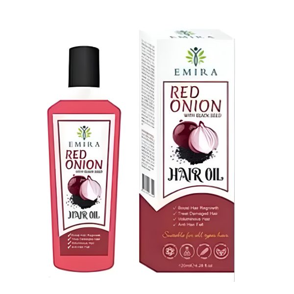 Emira Red Onion & Black Seed Hair Oil – 120ml | Boost Hair Growth & Shine