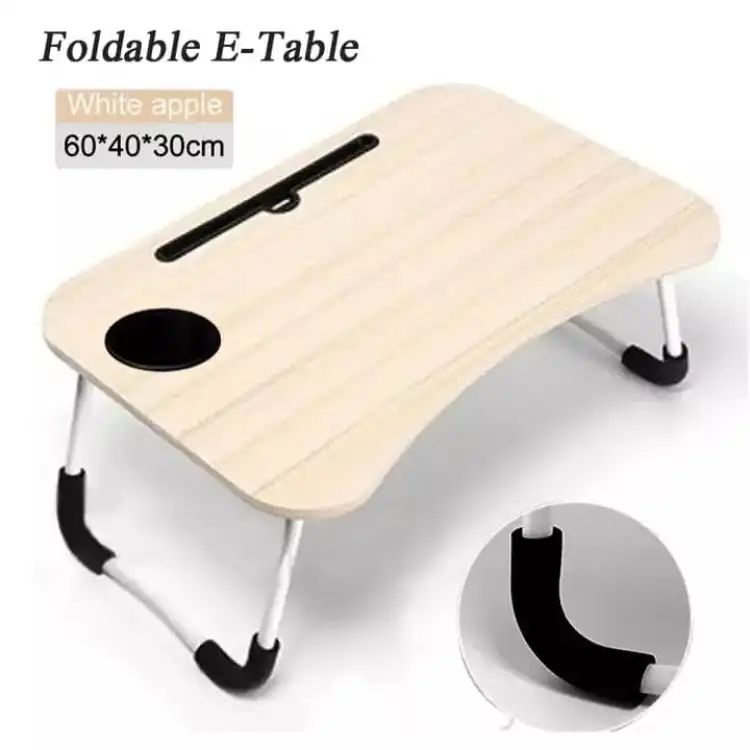 Multipurpose Foldable Laptop Table – Portable Bed & Study Desk with Cup Holder