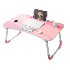 Multipurpose Foldable Laptop Table – Portable Bed & Study Desk with Cup Holder